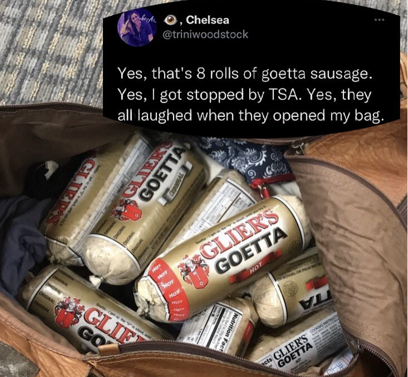 glier's goetta - Gliers Chelsea Yes, that's 8 rolls of goetta sausage. Yes, I got stopped by Tsa. Yes, they all laughed when they opened my bag. Glie Goetta Glif Go How Glier'S Goetta Hot Nutrition Fact cts Glier'S Goetta